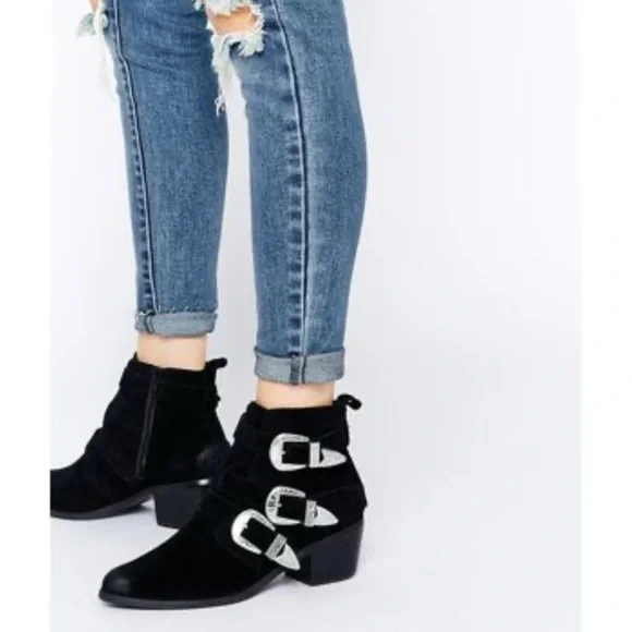 ASOS Rocker And Roller Western Buckle Ankle Boots Size 6. - Picture 10 of 13